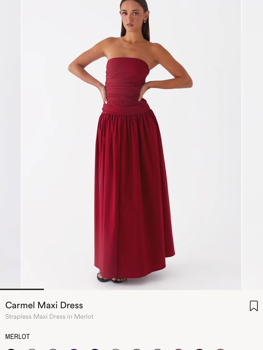 Peppermayo Strapless Maxi Dress - Merlot Red